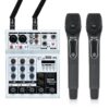Professional Audio Mixer with Dual Wireless Microphone system set, 4-Channel Mixer, for karaoke, Singing, Amplifier, DJ Mixer, podcast interface, live, MP3, USB sound mixing console (GD Guarda US-88M)
