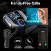 Upgraded Bluetooth FM Transmitter, Wireless Radio Adapter Hands Free Car Kit with 1.7'' Display, QC3.0 and Smart 2.4Amp Dual USB Ports, AUX Input/Output, TF Card Mp3 Player (PD, Sliver Grey) - Image 7