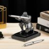 Knight Pen Holder with 2 Pens Resin Desk Organizers and Accessories Funny Executive Pen Stand Fancy Cool Office Gadgets Cool Desk Decorations for Men Home Office Supplies Holiday Present - Image 5