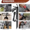 Carabiner Multitool 8-in-1 EDC Carabiners Pocket Knife, Serrated Knife, Rope Cutter, Screwdriver, Can Bottle Opener, Ruler, Survival Gear for Camping Climbing, Christmas Gifts for Men Women (Black) - Image 4