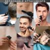 Scttomon Beard Trimmer for Men Professional Mens Beard Grooming Kit T-Blade Trimmer Electric Shaver Razor Nose Body Trimmer Hair Cutting Kit Cordless 7 in 1 Black - Image 7