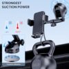 BIVGAZA Phone Holder Car [Military-Grade Suction] Universal Car Phone Holder [Thick Case Friendly] Automobile Accessories Dashboard Air Vent Windshield Phone Mount Fit for iPhone Android Smartphones - Image 3