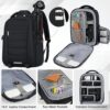 SDYSM Camera Bag Backpack Professional for DSLR SLR Mirrorless Camera Waterproof Laptop Back Pack 15.6 Inch with Rain Cover Anti Theft Travel Case Large Capacity Photography Backpack Black - Image 2