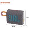 JBL Go 3 Portable Bluetooth Wireless Speaker, IP67 Waterproof and Dustproof Built-in Battery - Gray - Boomph's Comprehensive Ultimate Performance Cloth Solution for Your On-the-Go Sound Experience - Image 2