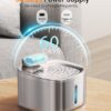 oneisall Wireless Cat Water Fountain, 3.5L/118oz Battery Operated Pet Drinking Fountain Stainless Steel, Running Water Dispenser Fountains for Cats, Cordless & Rechargeable with Motion Sensor - Image 4