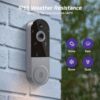 1080P Smart Video Doorbell Included Ring Chime, Wide-Angle Lens, Battery Powered, Night Vision, Security Camera Wireless for Indoor/Outdoor Surveillance (Silver) - Image 6