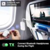 Bluetooth 5.4 Transmitter Receiver,2-in-1 Bluetooth Adapter for Airplane,Bluetooth Transmitter for TV,Gym, Up to 2 AirPods/Headphones,Wireless Audio Adapter with aptX LL for Travel & Home/Car Stereo - Image 3