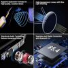More than Lens AI Translation Smart Glasses for Men Women, AI Translator, Bluetooth 5.4, Voice Assistant, Open Ear Lightweight Eyewear with Polarized Anti-Bluelight Lenses, Silver - Image 4
