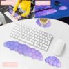 LJYZMD Cloud Wrist Rest Set for Keyboard and Mouse, Includes Cute Coaster, with Computers and Laptops（Purple Star Set） - Image 6