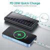 5 in 1 Wireless Portable Charger Power Bank,36800mAh 5 Output Dual QC4.0 25W PD USB C Battery Pack,15W Wireless Fast Charging,IP65 Solar Charger Compatible with iPhone14,13,12 Series,Samsung,iPad etc - Image 4