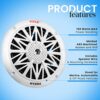 Pyle 5.25 Inch Dual Marine Speakers - 2 Way Waterproof and Weather Resistant Outdoor Audio Stereo Sound System with 150 Watt Power, Poly Carbon Cone, Cloth Surround and Low Profile Design - 1 Pair - Image 8
