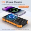 Power Bank Solar Charger,49800mAh Wireless Portable Charger with 4 Built-in Cables,22.5W Fast Charging Battery Pack USB-C in/Output PD+QC3.0 Portable Power Bank for All Cell Phones - Image 4