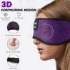 MUSICOZY White Noise Bluetooth Sleep Mask with 8 Soothing Sounds & 3D Wireless Sleep Headphones, Bluetooth Sleeping Headphones for Yoga Travel Office Relaxation, Tech Gadgets Gifts, Lavender Purple - Image 2