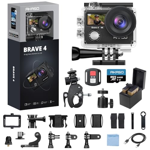 AKASO Brave 7 LE Action Camera and 42 in 1 Action Camera Accessories Kit Bundle