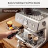 Kismile Espresso Machine with Grinder, 20 Bar Automatic Espresso Maker with Milk Frother Steam Wand, Removable Water Tank for Latte & Cappuccino, Professional Coffee Machine for Home (Stainless Steel) - Image 6