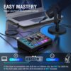 FIFINE Gaming Audio Mixer, Streaming RGB PC Mixer with XLR Microphone Interface, Individual Control, Volume Fader, Mute Button, 48V Phantom Power, for Podcast/Recording/Vocal/Game Voice-AmpliGame SC3 - Image 7