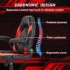 OLIXIS Computer Gaming Desk Chair - Big and Tall Ergonomic Comfy Lumbar Support with Flip-up Armrest and 360° Swivel Wheels, PU Leather Height Adjustable, for Home and Office, Red - Image 4