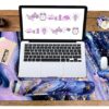 Keyboard Mouse Pad Set, Extended Mouse Pad+Keyboard Wrist Rest Support, Memory Foam Ergonomic Easy Typing, 3Pcs (35.4×15.7 in) Desk Pad Set for Home Office Study Game-Purple Marble - Image 6