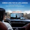 10.26" Wireless Portable Carplay Screen for Car, HD Android Auto Screen, Car Stereo Touch Screen, 1080P Backup Camera, 4K Dash Cam, Mirror Link/Voice Control/Music Play/GPS Navigation - Image 4