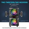 60W (80W Peak) Portable Bluetooth Speaker with Double Subwoofer Heavy Bass, Bluetooth 5.0 Wireless 100ft Outdoor Speaker, Support FM Radio, LED Colorful Lights, Stereo Sound, for Home, Party, Travel - Image 4
