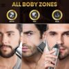 PRITECH Beard Trimmer for Men, 3 in 1 Hair Trimmer for Men Kit, Nose Ear Trimmer, Micro Shaver, Mens Grooming Set Cordless with LED Display IPX6 Waterproof (Silver) - Image 2