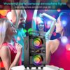 60W (80W Peak) Portable Bluetooth Speaker with Double Subwoofer Heavy Bass, Bluetooth 5.0 Wireless 100ft Outdoor Speaker, Support FM Radio, LED Colorful Lights, Stereo Sound, for Home, Party, Travel - Image 7