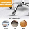 Office Rubber Chair Casters Replacement, 3 Inch Heavy-Duty Computer Gaming Desk Caster Wheels Smooth & Safe Rolling for All Floors Including Hardwood and Carpet, Set of 5 - Image 2
