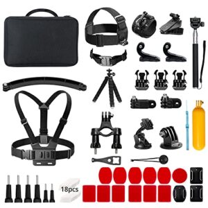 AKASO Adjustable Chest Strap Action Camera Accessories Kit for Action Cameras and Smartphones