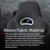 Gaming Chair,Gaming Chairs for Adult Computer Desk Chair - Black Ergonomic Office Executive Adjustable Swivel Task Cloth Fabric Racing Chair with Fixed -up Armrest for Adults,Men,Girls - Image 5