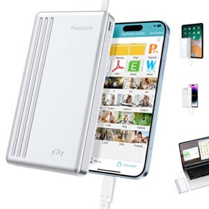 ySky MFi Certified 2TB External Hard Drive for iPhone iPad MacBook Computer,Portable Photo Stick USB Flash Drive Storage Device to Backup Photo| Video | Music| File 【One-Touch Backup】
