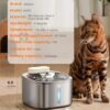 oneisall Wireless Cat Water Fountain, 3.5L/118oz Battery Operated Pet Drinking Fountain Stainless Steel, Running Water Dispenser Fountains for Cats, Cordless & Rechargeable with Motion Sensor - Image 8