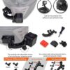 MiPremium Rotary Extension Arm Helmet Mount Set for GoPro Hero 13 12 11 10 9 8 7 6 5 4 Session Black Silver XIAOYI 4K SJCAM Sports Action Camera Accessories Kit Motorcycle Curved Chin Pivot Connector - Image 2