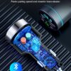 FM Transmitter for Bluetooth 5.3, [All-Metal] PD 30W & QC3.0 18W Fast Car Charger, Wireless FM Radio Kit Bluetooth Car Adapter, Noise Cancelling Hands-Free Call, Blue Light - Silver - Image 7