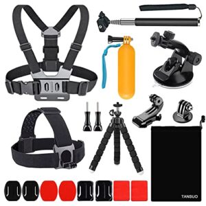 VVHOOY 3 in 1 Universal Action Camera Accessories Kit - Head Strap Mount/Chest Harness/Selfie stick Compatible with Gopro Hero 13 12 11 10 9 8 7 6 5/AKASO EK7000/V50/Brave 7/Dragon Touch Action Camera