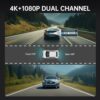 Veement 4K Rear View Mirror Camera, 10'' 4K Mirror Dash Cam with 1080P Backup Camera, Dash Cam Front and Rear for Car with Voice Control, 24H Parking Mode, Night Vision, 32GB SD Card Included - Image 7