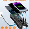 Solar Charger Power Bank, 42,800mAh Wireless Portable Charger with USB-C in/Output, QC3.0 Fast Charging 15W 4 Ports Outdoor Battery Pack Built-in LED Flashlight, for iPhone, Galaxy, iPad etc - Image 2