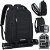 SDYSM Camera Bag Backpack Professional for DSLR SLR Mirrorless Camera Waterproof Laptop Back Pack 15.6 Inch with Rain Cover Anti Theft Travel Case Large Capacity Photography Backpack Black