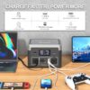 Portable Power Station, 384Wh LiFePO4 Battery Backup, 600W(1800W Peak) Solar Generator with 10 Outlets,UPS Function, Solar Power Station for Home Emergency,Camping,RV, Music Player&LED Lights - Image 3