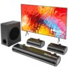 Hiwill Dolby Atmos 5.1CH Sound Bar for Smart TV, w/5.25'' Subwoofer & 2 Rear Speakers Wired Surround Sound System, 380W Peak Power, Compact Bluetooth Soundbar Speaker, eARC/ARC/Optical, HiElite A51