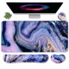 Keyboard Mouse Pad Set, Extended Mouse Pad+Keyboard Wrist Rest Support, Memory Foam Ergonomic Easy Typing, 3Pcs (35.4×15.7 in) Desk Pad Set for Home Office Study Game-Purple Marble - Image 5