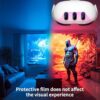 Laeuzn Camera Lens Protector Compatible with Oculus Meta Quest 3 Accessories, Camera Screen Protector Cover, 9H Thin Tempered Glass, Anti-Scratch, Alloy Frame, High Definition Lens Accessories (Black) - Image 6
