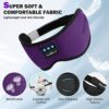 MUSICOZY White Noise Bluetooth Sleep Mask with 8 Soothing Sounds & 3D Wireless Sleep Headphones, Bluetooth Sleeping Headphones for Yoga Travel Office Relaxation, Tech Gadgets Gifts, Lavender Purple - Image 6