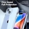 TAURI 3 in 1 for iPhone 14 Case Clear, [Not Yellowing] with 2X Screen Protectors, [Military-Grade Drop Protection] Shockproof Slim 14 Cover 6.1 Inch - Image 3