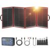 DOKIO 220w 18v Portable Foldable Solar Panel Kit (29x21inch,11.7lb) Solar Charger with Controller 2 USB Output to Charge 12v Batteries/Power Station (AGM, Lifepo4) Rv Camping Trailer Emergency Power……