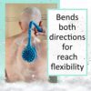 EOT Wellness Bendable Long Handled Silicone Body Brush & Hair Scrubber - Bath Shower Back Brush, Shampoo Hair & Scalp Massager, Back Scrubber for Shower (Blue Sapphire) - Image 7