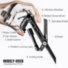 Carabiner Multitool 8-in-1 EDC Carabiners Pocket Knife, Serrated Knife, Rope Cutter, Screwdriver, Can Bottle Opener, Ruler, Survival Gear for Camping Climbing, Christmas Gifts for Men Women (Black) - Image 2