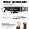 Small Multitool Wrench 9 in 1 Pocket Adjustable Wrench for Screw with Mini Pry Bar Nail Puller Keychain Tool Caliper Measuring Ruler Glass Breaker EDC Gadget Survival Gear for Men Cycling Hiking - Image 5