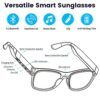 QZTELECTRONIC Smart Bone Conduction Glasses Bluetooth with Open-Ear Headphones, Photochromic Blue Light Blocking Lenses, IPX6 Waterproof, Hands-Free Calls/Music, Ideal Gifts for Dad/Men-Upgraded - Image 5