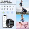 Smart Watch (Answer/Make Calls), 1.96" HD Screen SmartWatch for Men Women 113+ Sport Modes, Fitness Activity Tracker Heart Rate/Sleep Monitor/Pedometer, IP68 Waterproof, Smart Watches for Android iOS - Image 5
