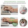 Cloud Wrist Rest Keyboard, PU Leather Memory Foam Wrist Rest for Computer Keyboard, Ergonomic Keyboard Wrist Rest and Cute Mouse Wrist Rest for Gaming,Office,Computer,Typing Pain Relief,Pastel Green - Image 2